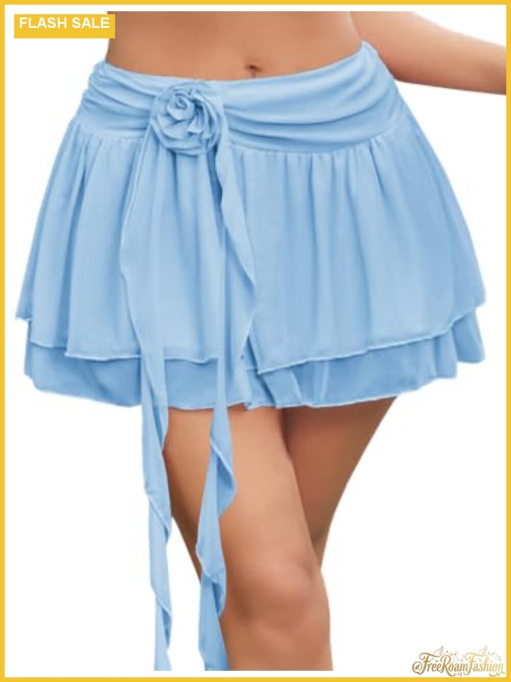 Avidlove Women's Mesh Mini Skirt Y2K A-Line Layered Flowy